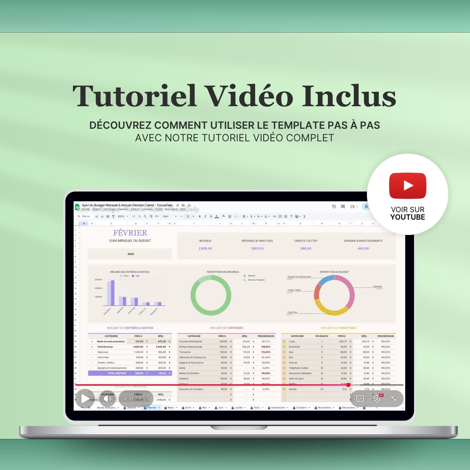Suivi du Budget Mensuel & Annuel - FocusDaily